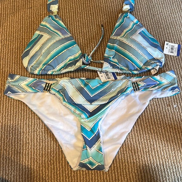 NWT BAR III ombre scarf crystal blue bikini size XL - Picture 2 of 8